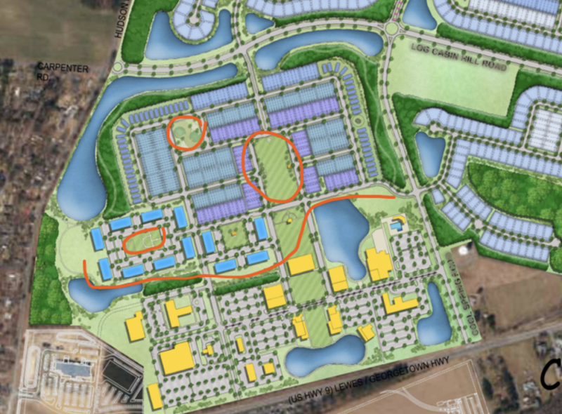 This is the area planned near the Bayhealth facility at the corner of Route 9 and Hudson Road. SOURCE: SUSSEX COUNTY